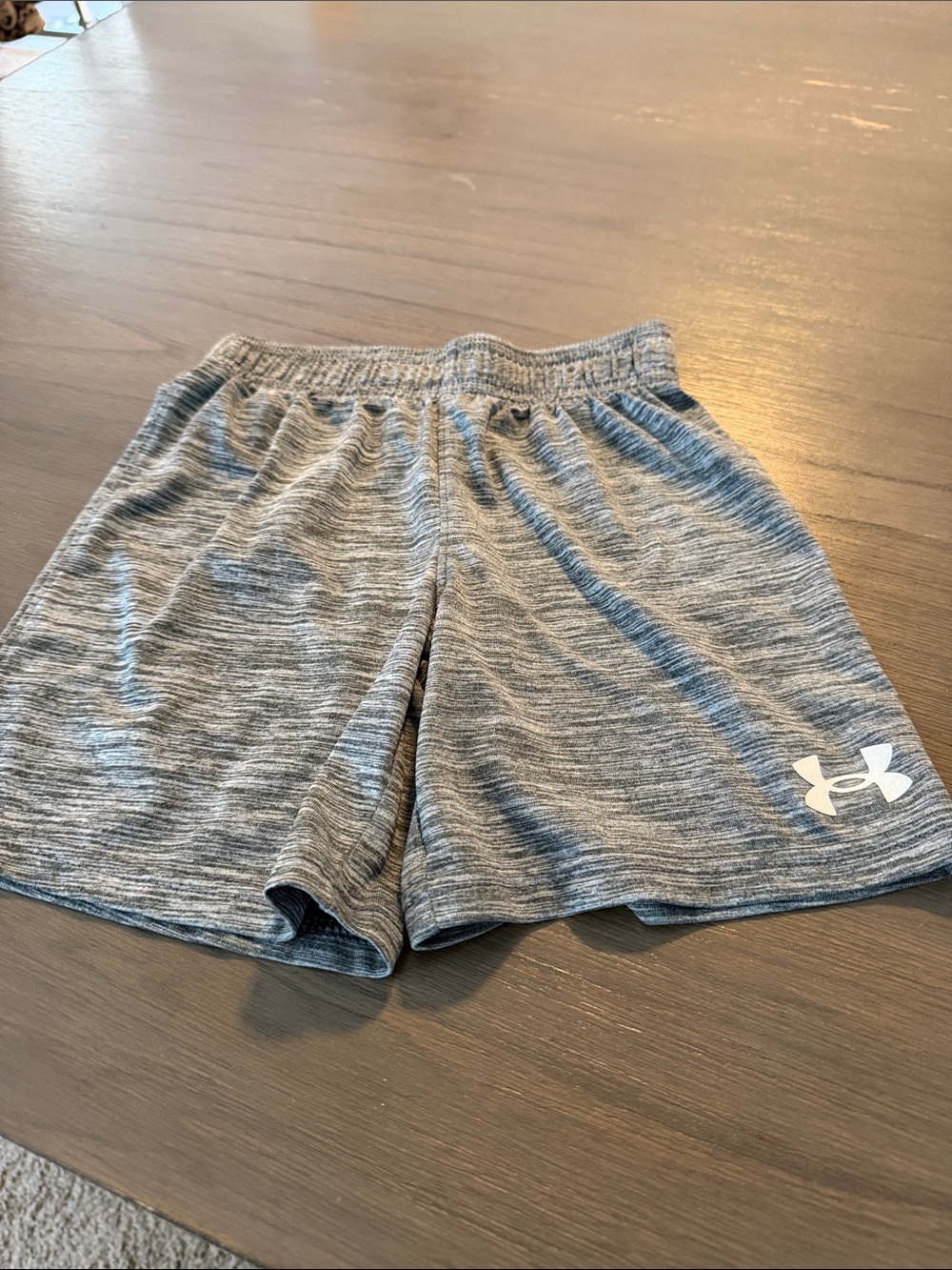 Under Armour Gray Heather Boys' Athletic Shorts with Logo